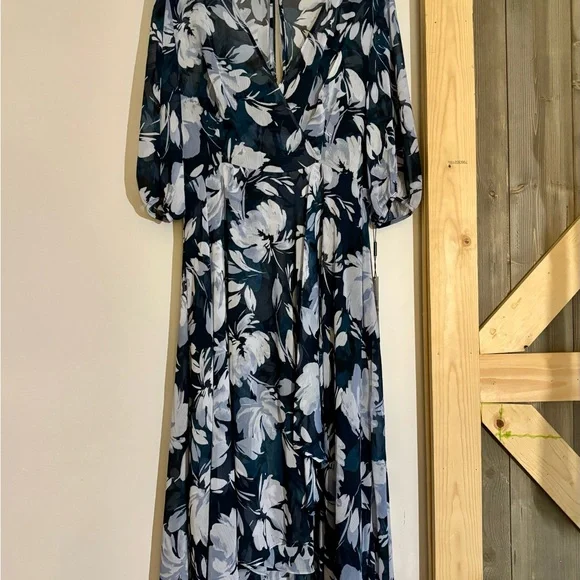 Calvin Klein High Low Midi Navy Dress size 12 - Picture 3 of 7